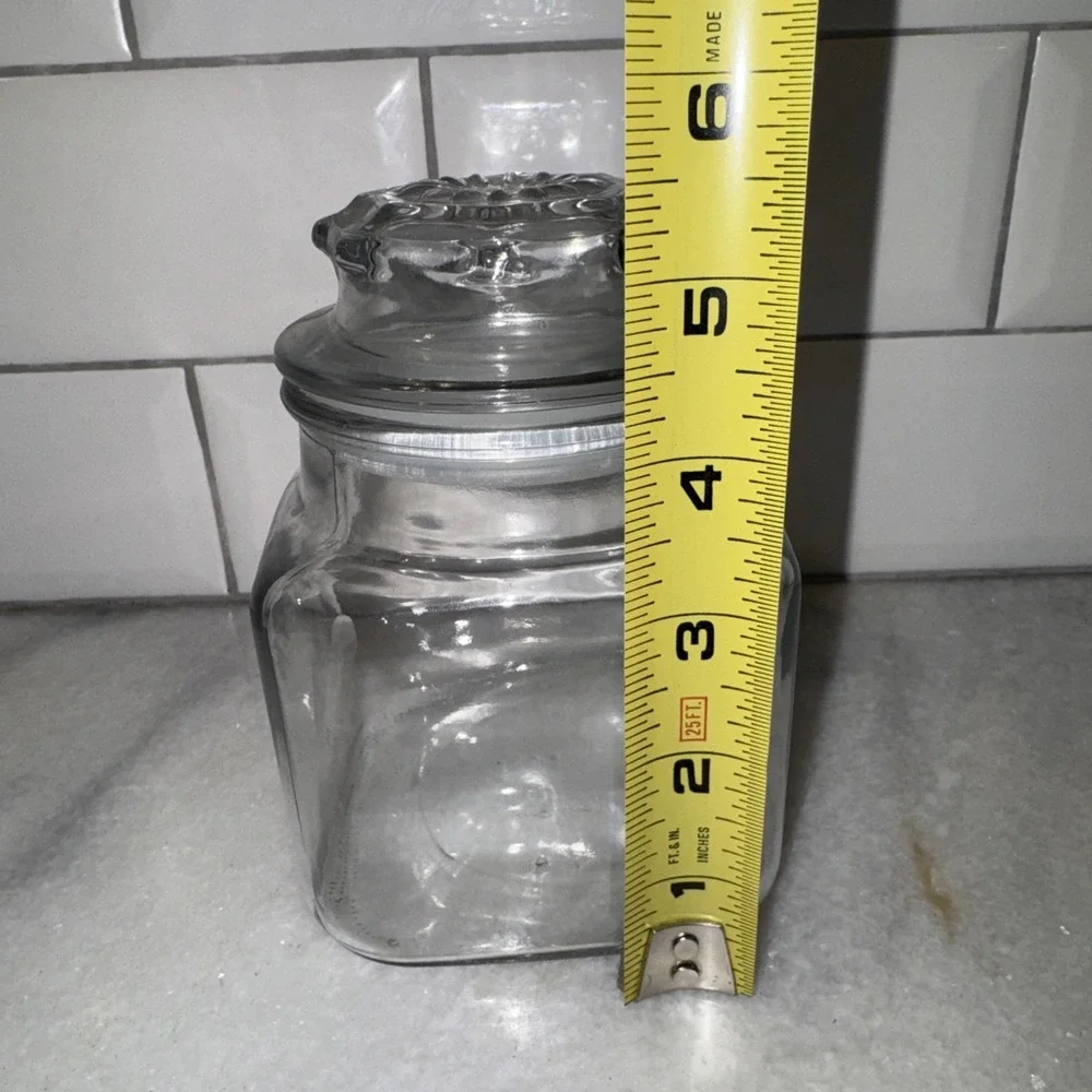 VINTAGE Anchor Hocking Clear GLASS POTHECARY JAR 51/2